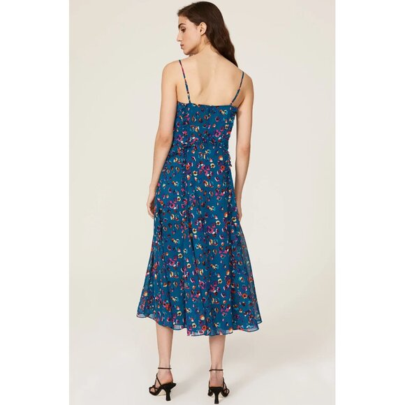 JASON WU COLLECTIVE Women's Blue Leopard Midi Dress Size 2 - Picture 3 of 12